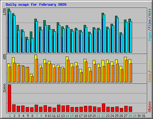 Daily usage for February 2026