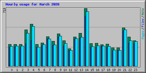 Hourly usage for March 2026
